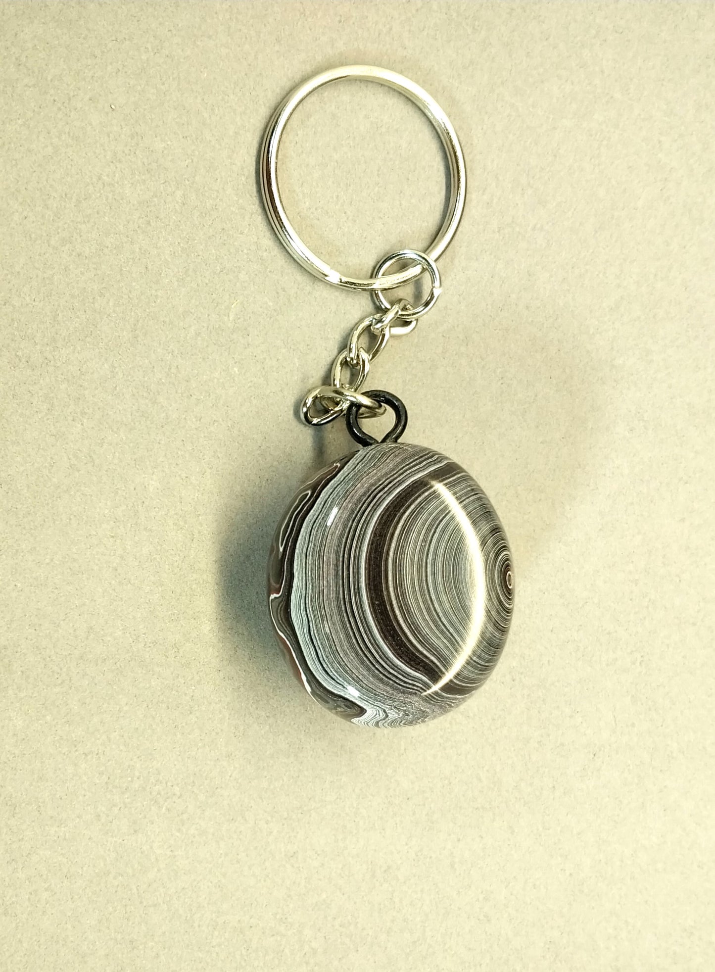 Fordite Keychain with Michigan Fordite