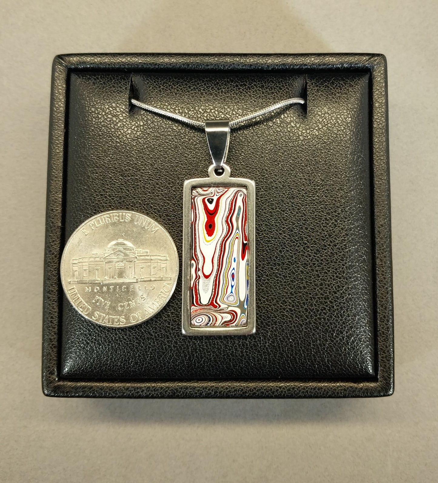Fordite Necklace, Ohio Motor Agate, USA Veteran Handmade EB43