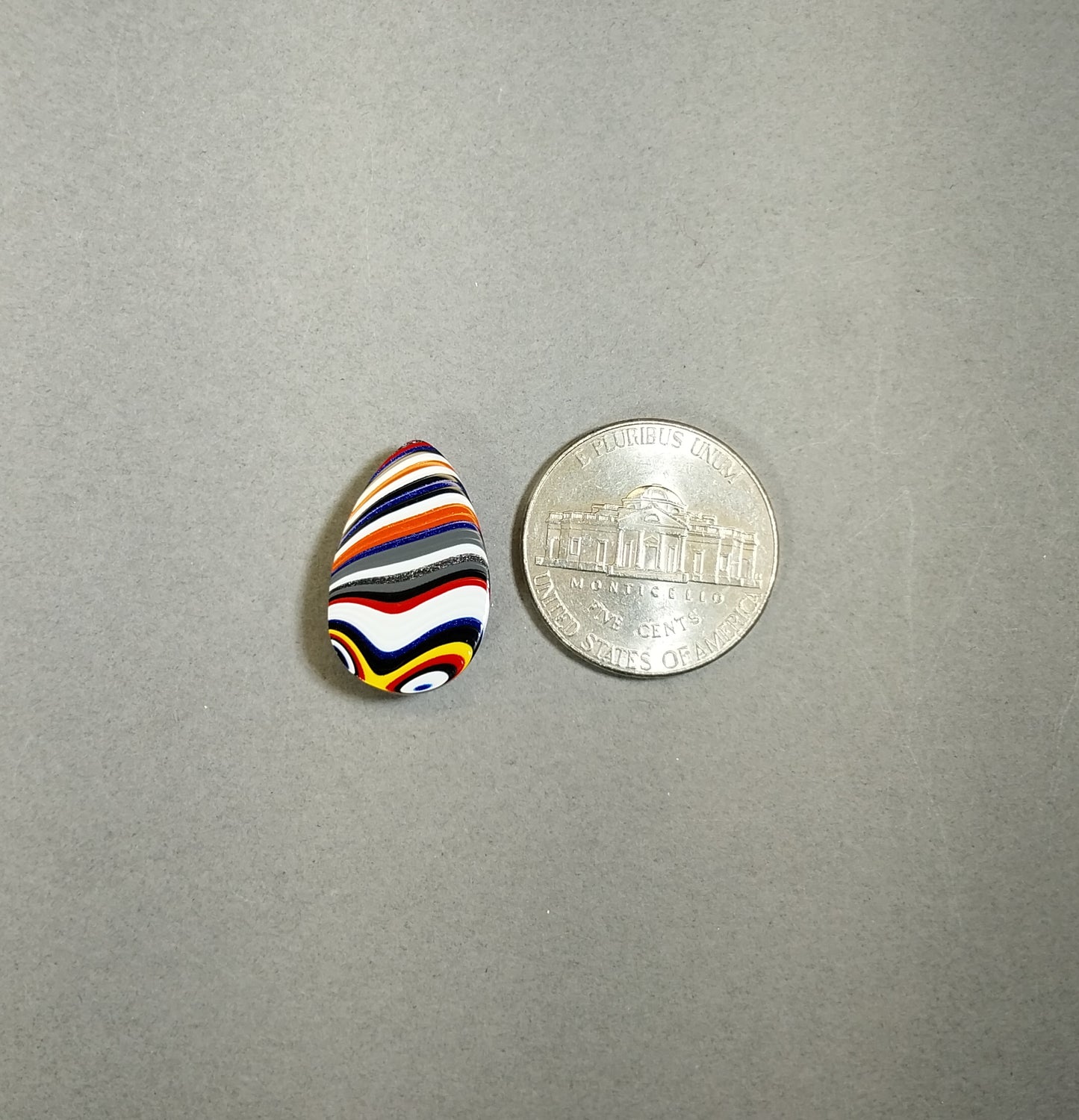 Fordite Cabochon Small Domed Teardrop, EB108
