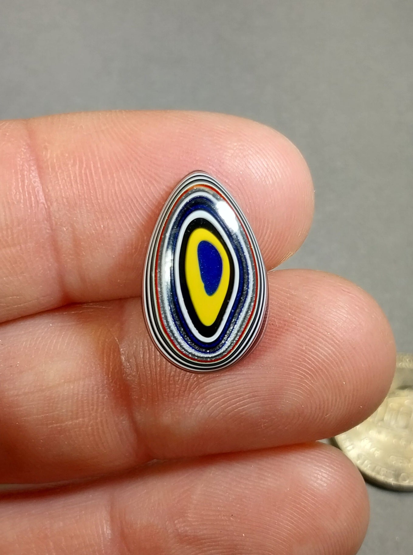 Fordite Cabochon Small Domed Teardrop, EB108