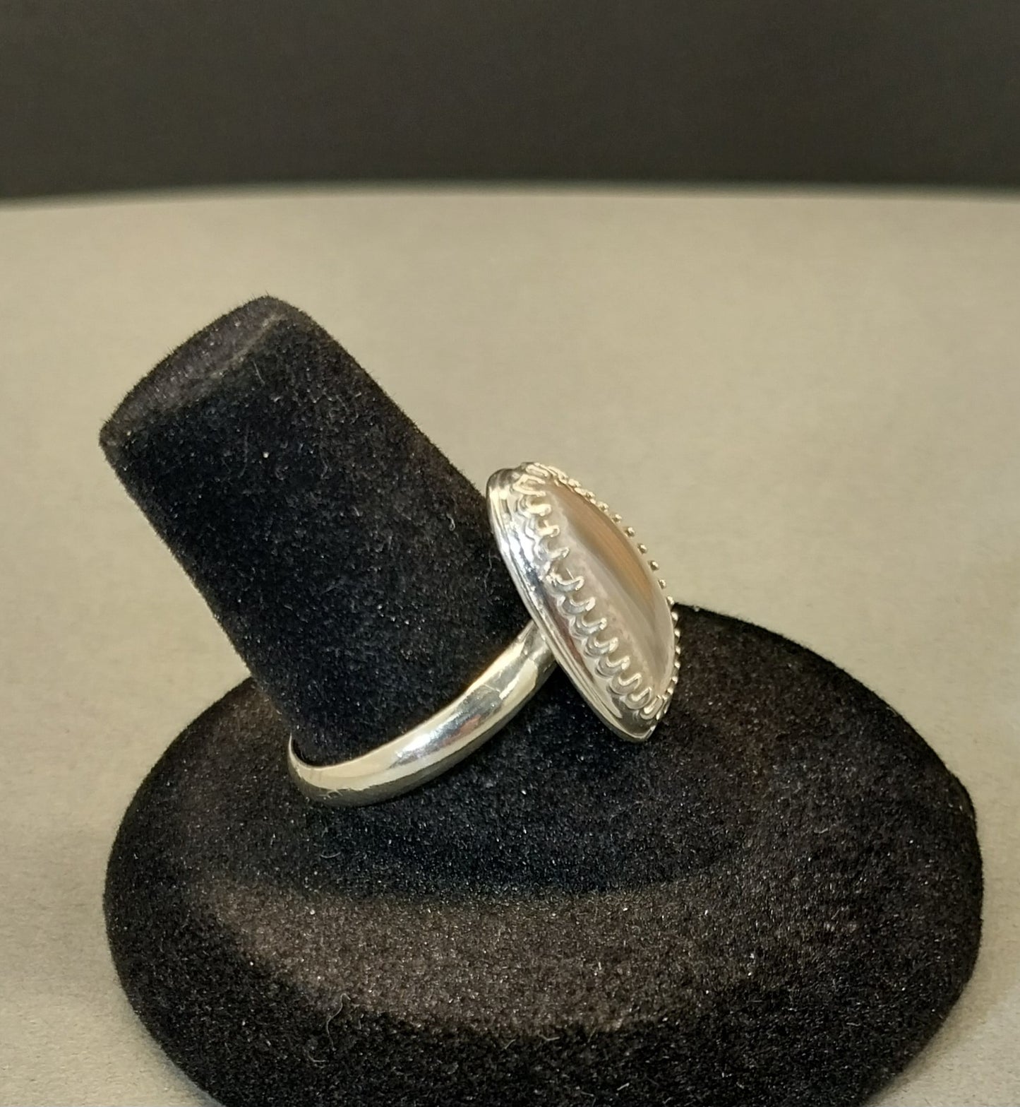 Lake Superior Agate Ring, Size 8, Gray White and Orange UP of Michigan Agate