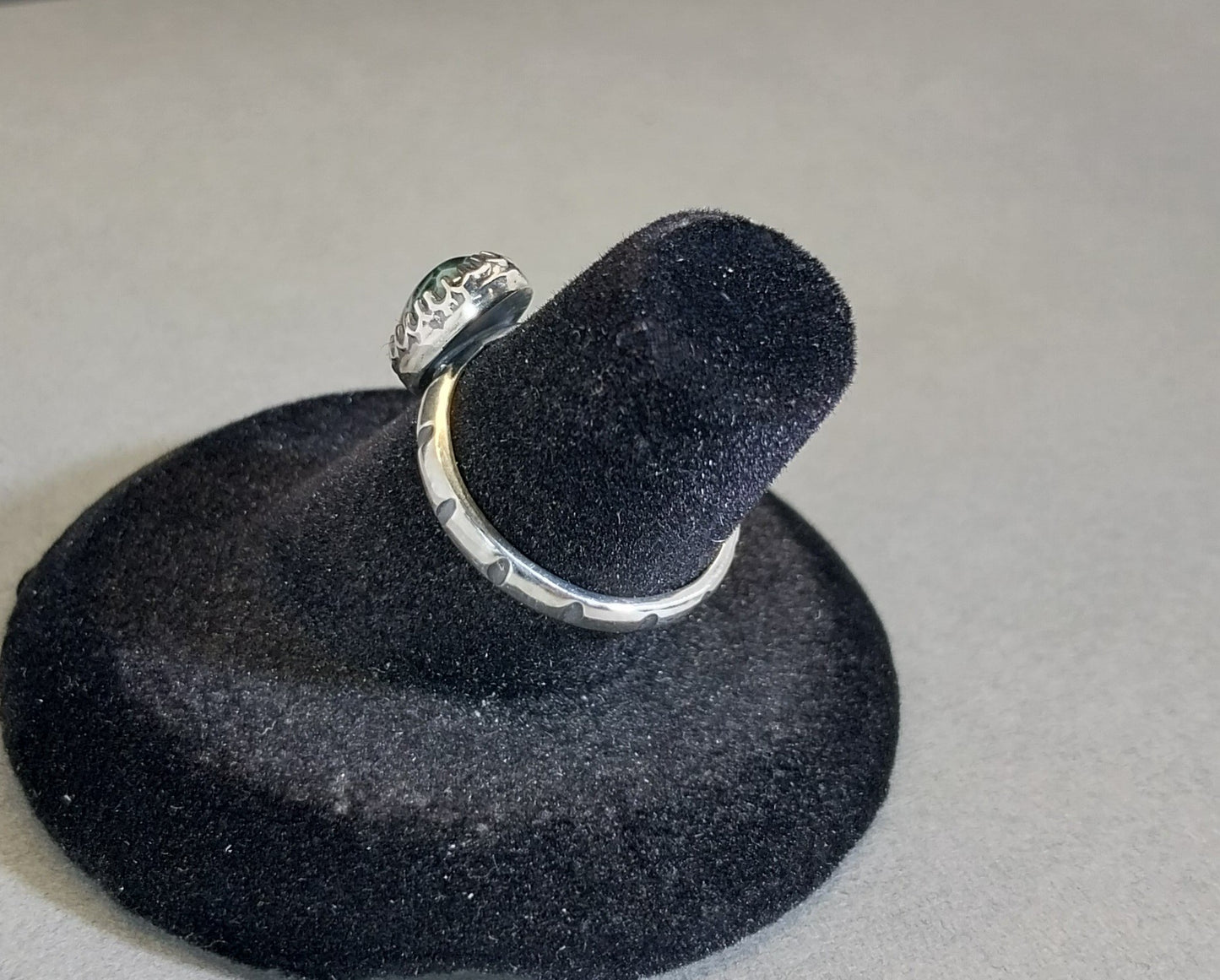 Michigan Greenstone Ring, Size 6, Solid 925 Silver, Wisconsin Handmade, Keewenaw Peninsulatone, Keewenaw Greenstone, Chlorastrolite Silver Ring, ET306