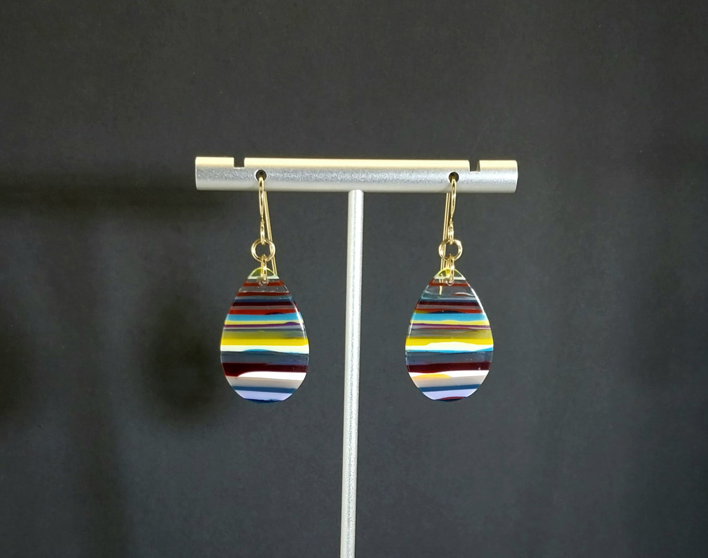 Surfite Earring, Gold Filled Ear Wires, Recycled Surf Board Resin, Surf Jewelry, Colorful Earrings