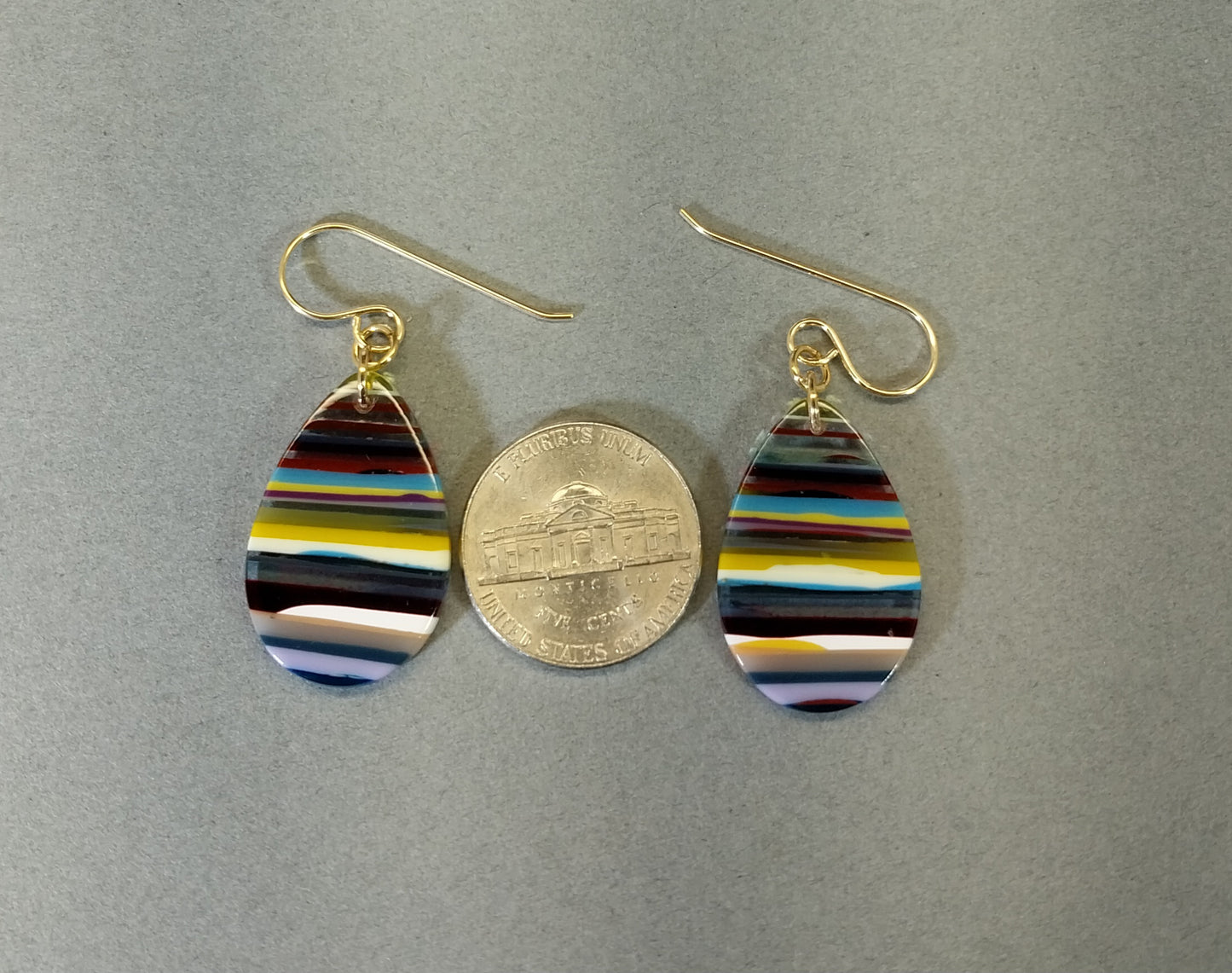 Surfite Earring, Gold Filled Ear Wires, Recycled Surf Board Resin, Surf Jewelry, Colorful Earrings