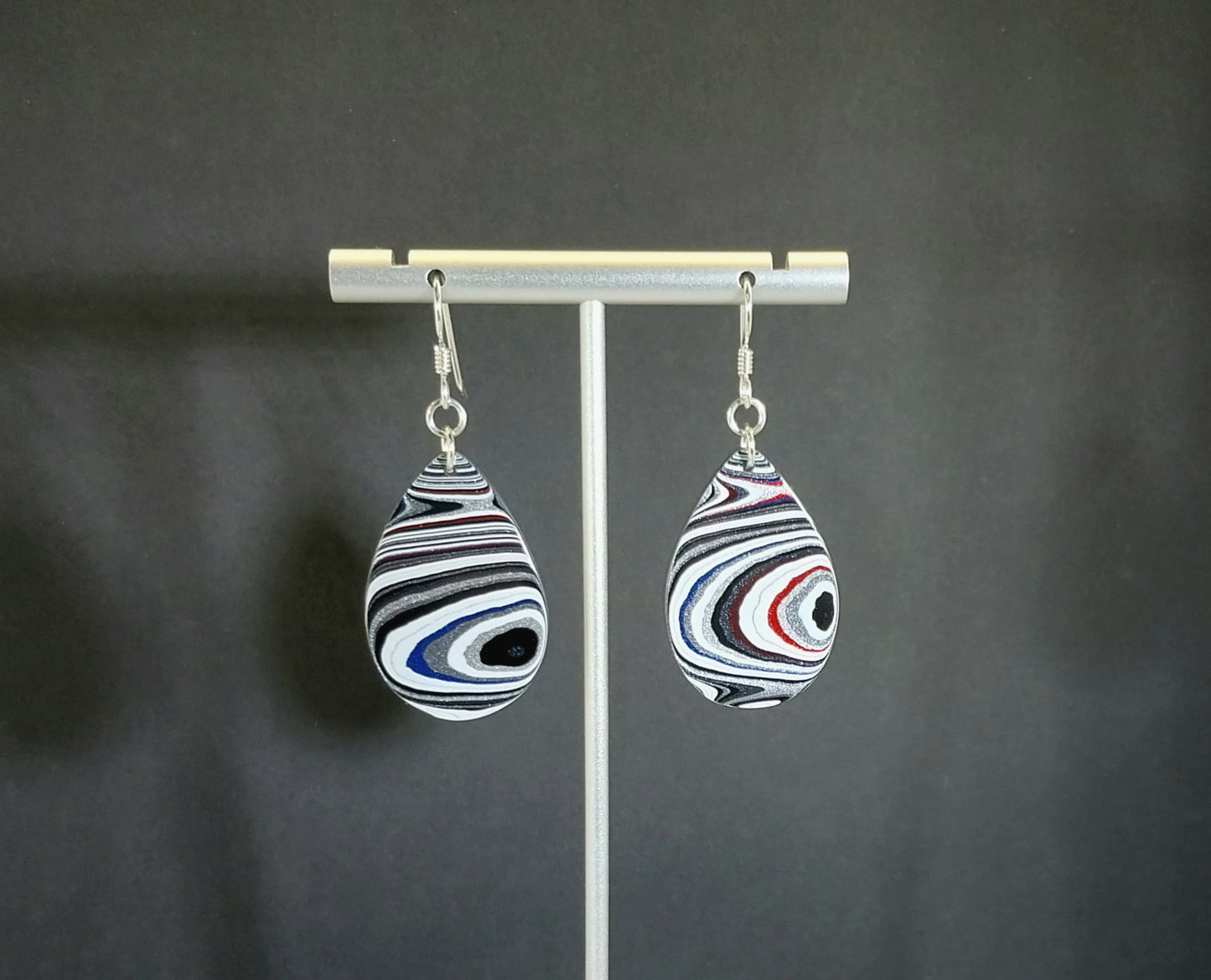 Fordite Earrings Flat Teardrops of Michigan Fordite