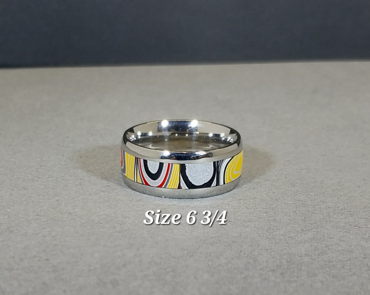 Fordite Rings, Pick Your Size, Size 6 3/4 Fordite Ring, Size 9 Fordite Ring