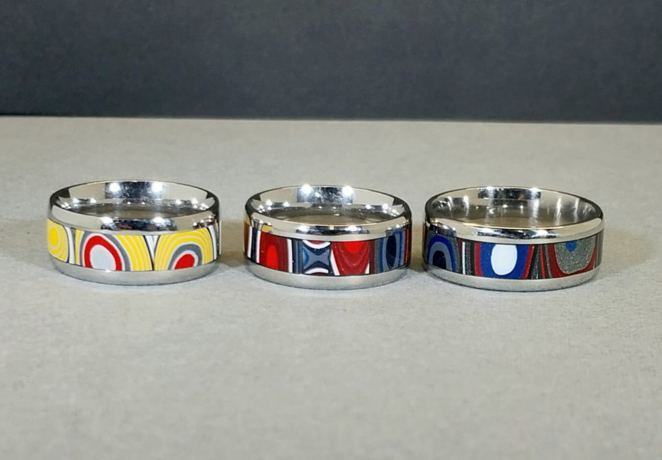 Fordite Rings, Pick Your Size, Size 6 3/4 Fordite Ring, Size 9 Fordite Ring