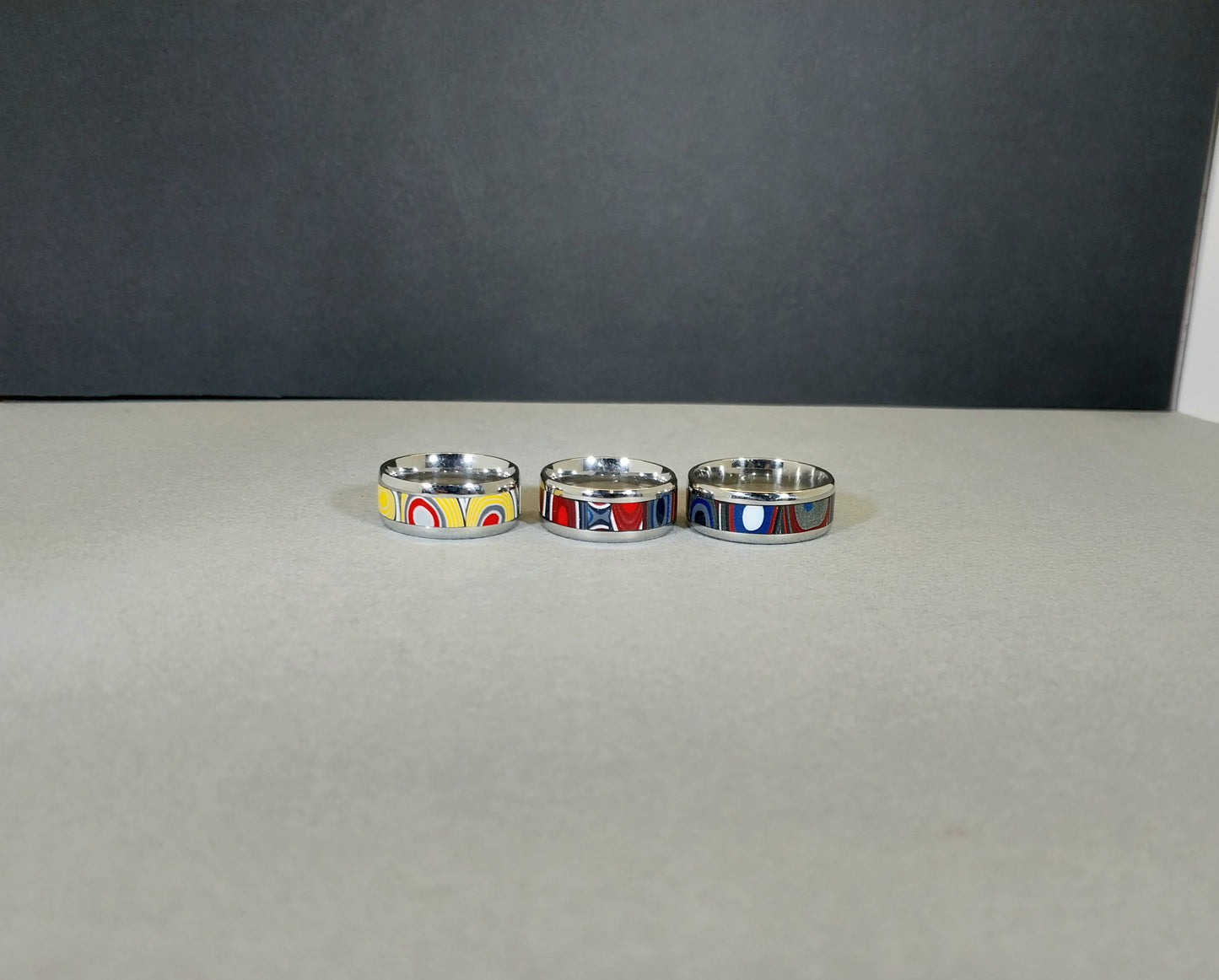 Fordite Rings, Pick Your Size, Size 6 3/4 Fordite Ring, Size 9 Fordite Ring