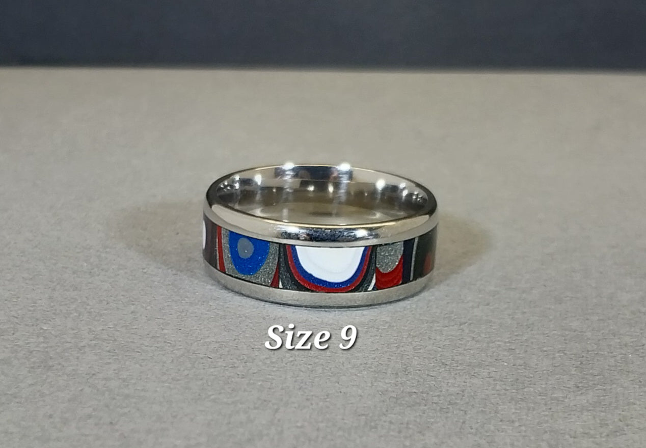 Fordite Rings, Pick Your Size, Size 6 3/4 Fordite Ring, Size 9 Fordite Ring