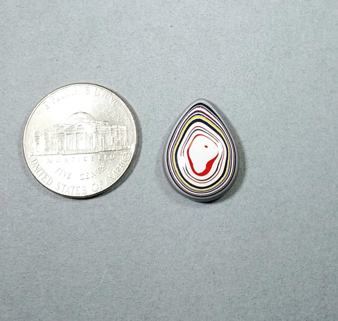 Fordite Cabochon, Wide Teardrop