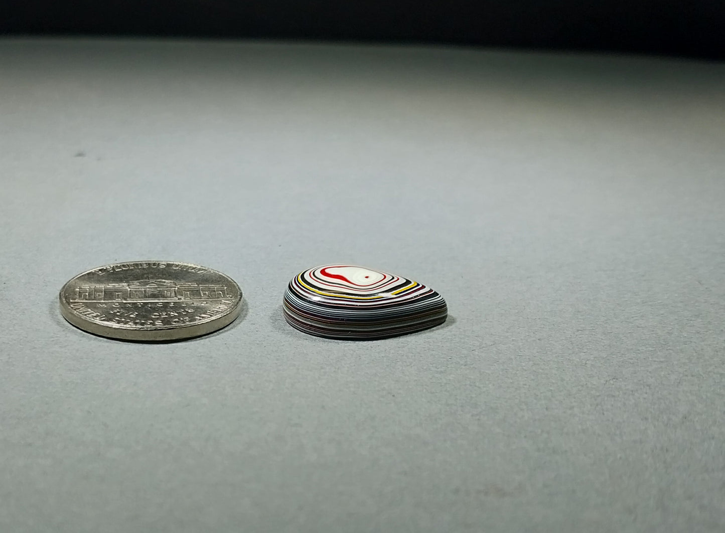 Fordite Cabochon, Wide Teardrop