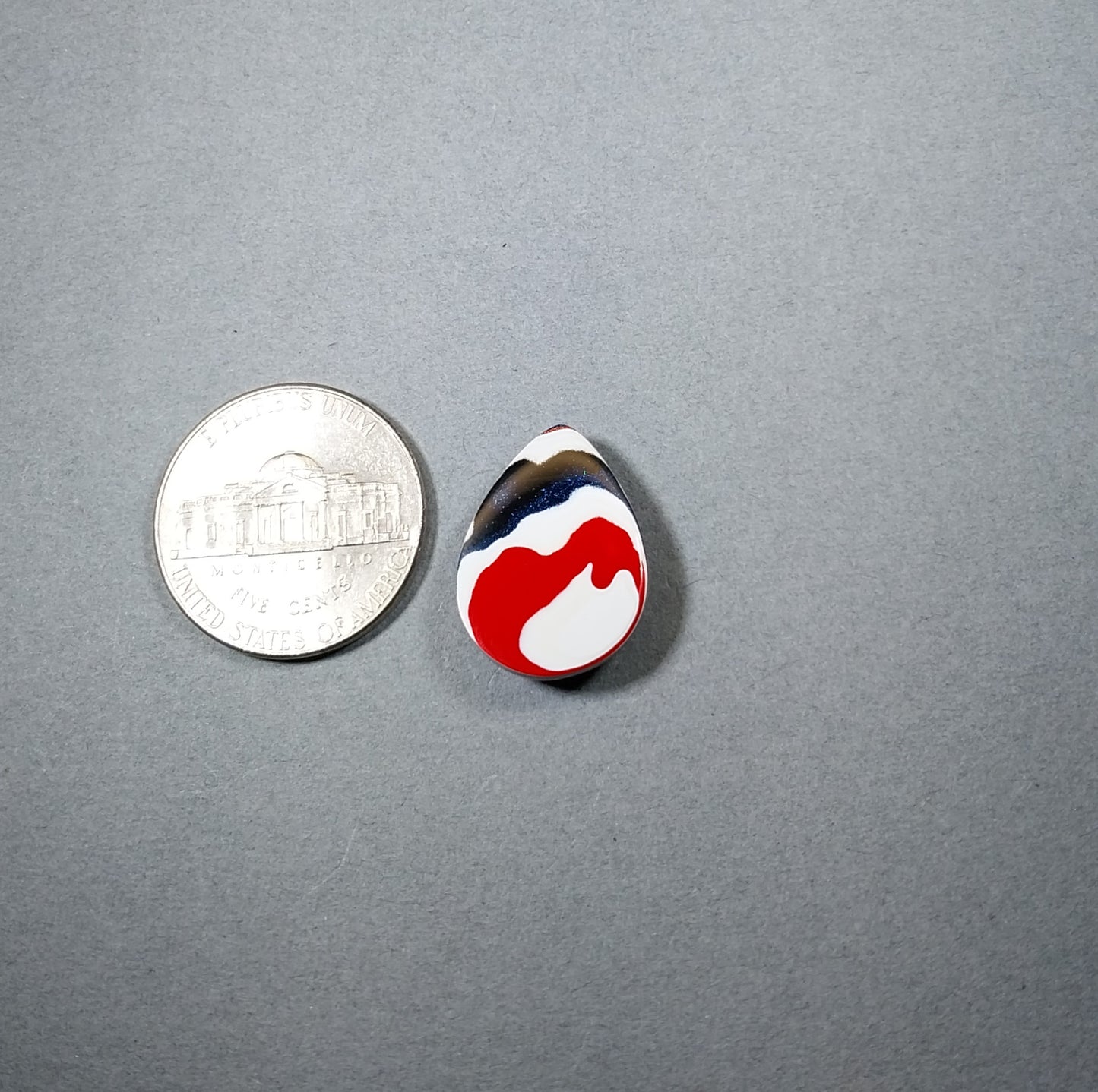 Fordite Cabochon, Wide Teardrop