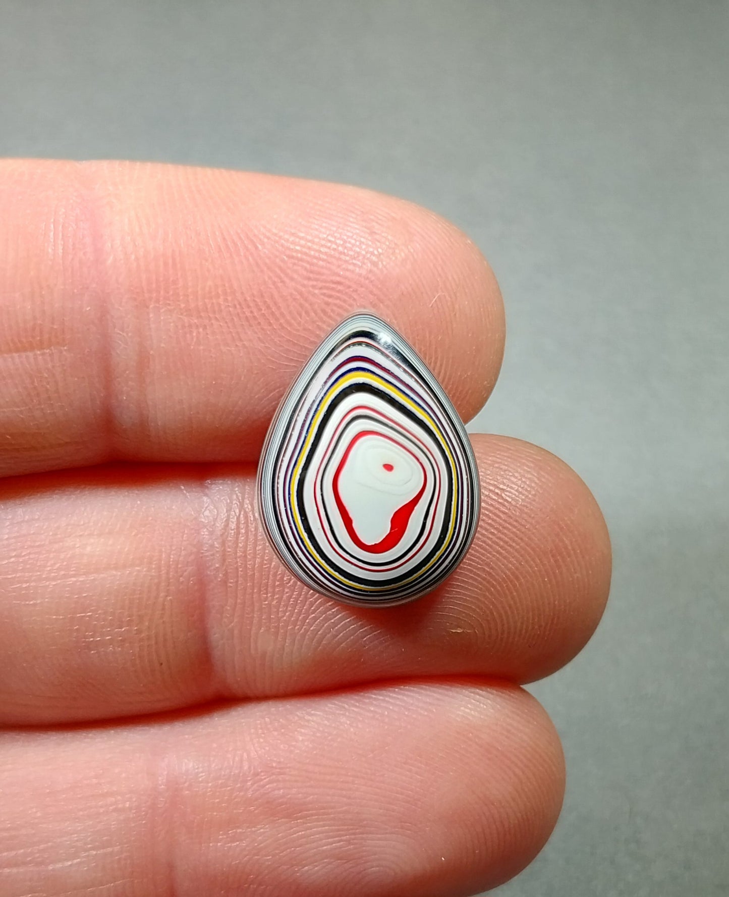 Fordite Cabochon, Wide Teardrop