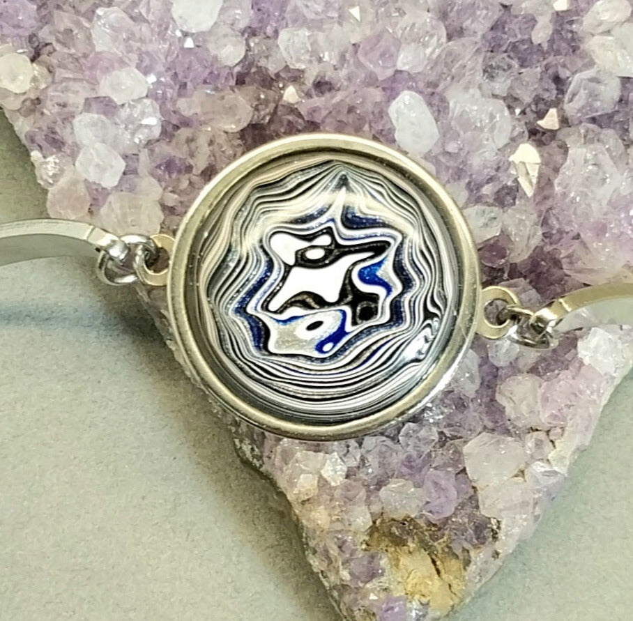 Fordite Bracelet Adjustable with Wild Patterns