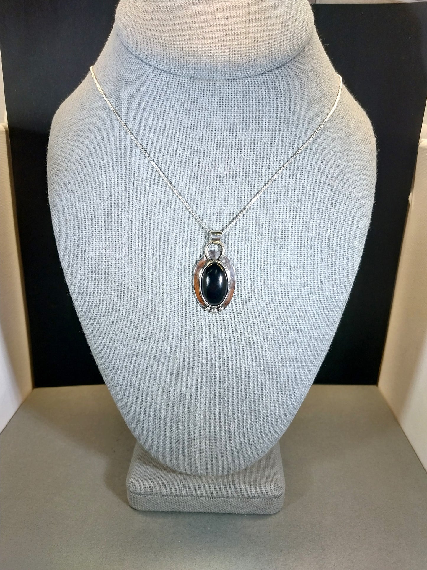 Nevada Black Jade Necklace, Solid Silver 925, Small Black Jade Pendant, Jade Pendant, USA Jade, Natural Black Stone