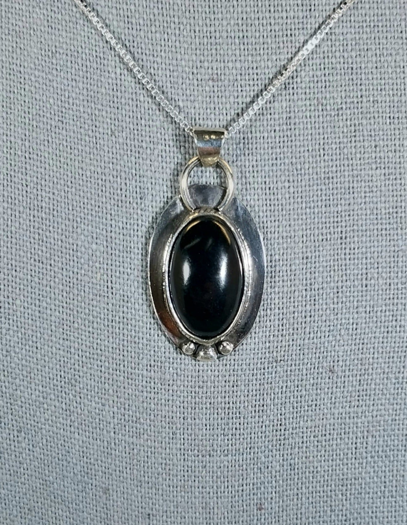 Nevada Black Jade Necklace, Solid Silver 925, Small Black Jade Pendant, Jade Pendant, USA Jade, Natural Black Stone