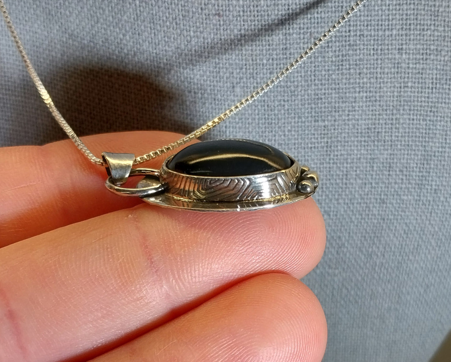 Nevada Black Jade Necklace, Solid Silver 925, Small Black Jade Pendant, Jade Pendant, USA Jade, Natural Black Stone