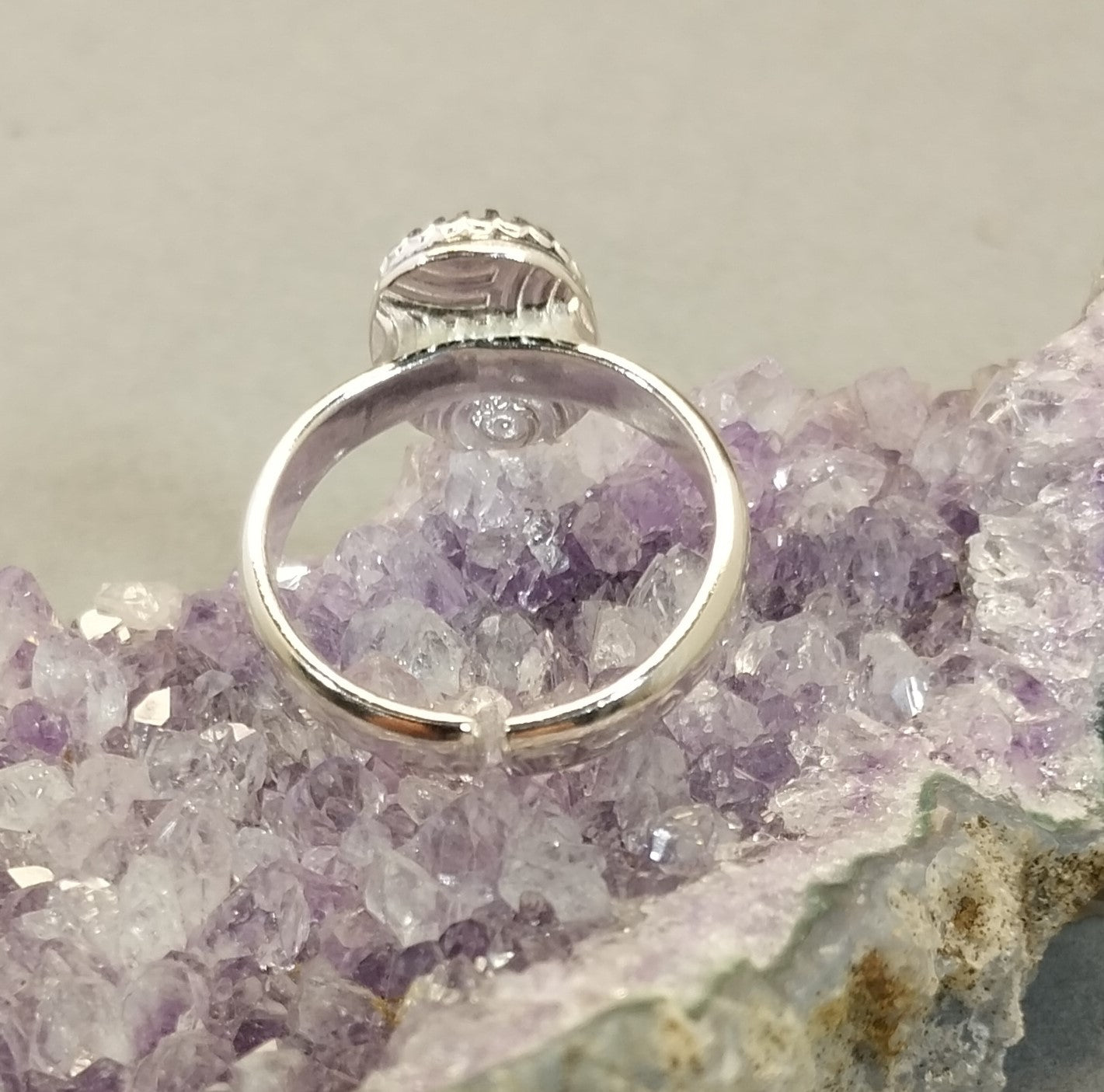 Lake Superior Yooper Sodalite Ring, Size 7 Adjustable, Solid Silver
