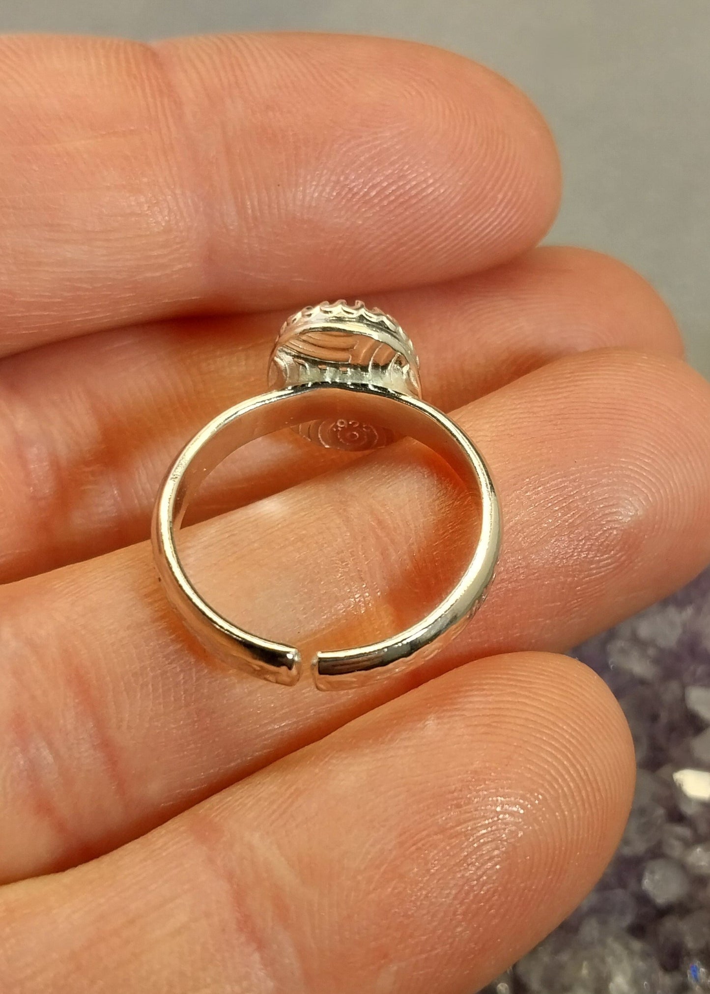 Lake Superior Yooper Sodalite Ring, Size 7 Adjustable, Solid Silver