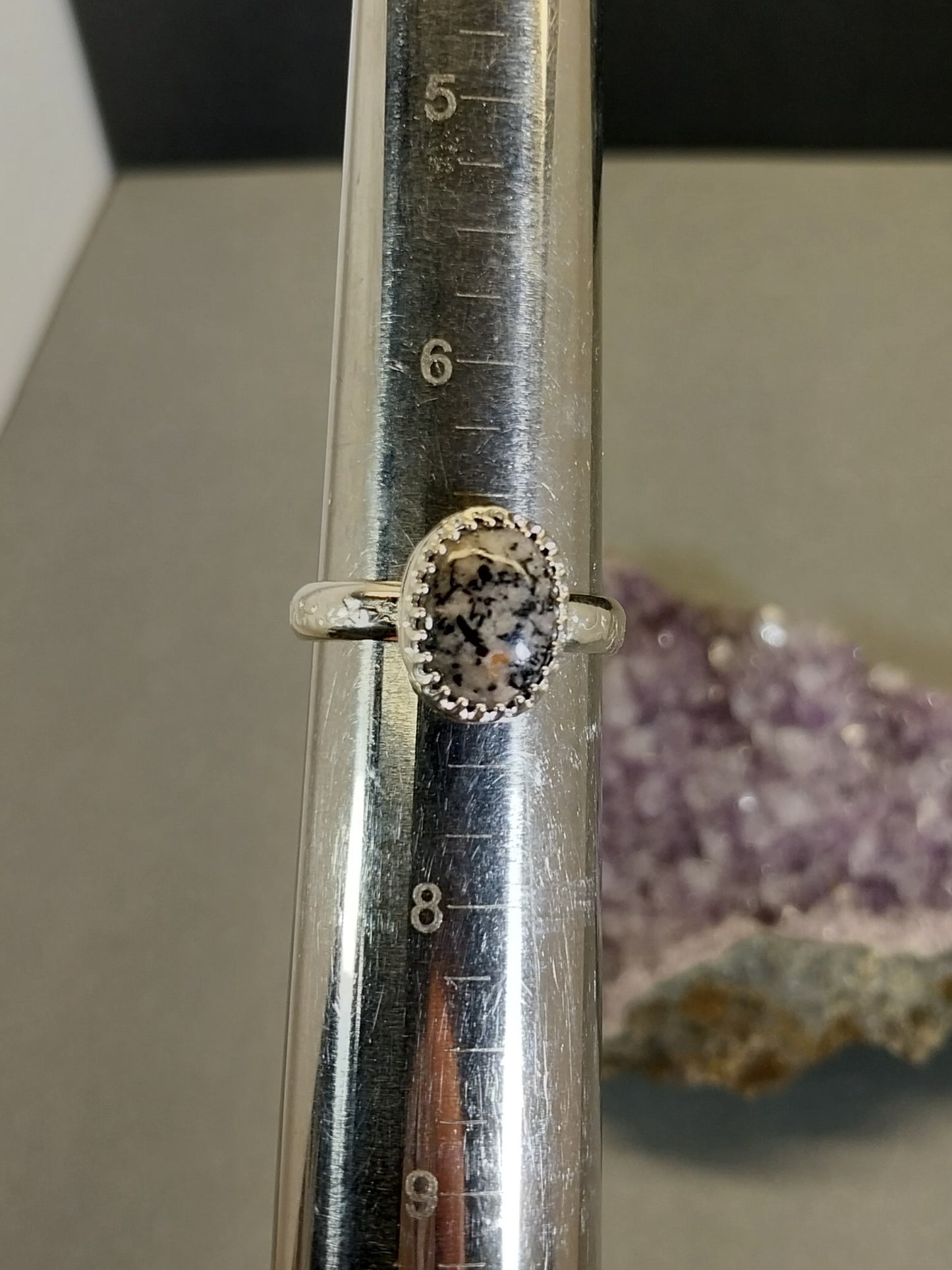 Lake Superior Yooper Sodalite Ring, Size 7 Adjustable, Solid Silver