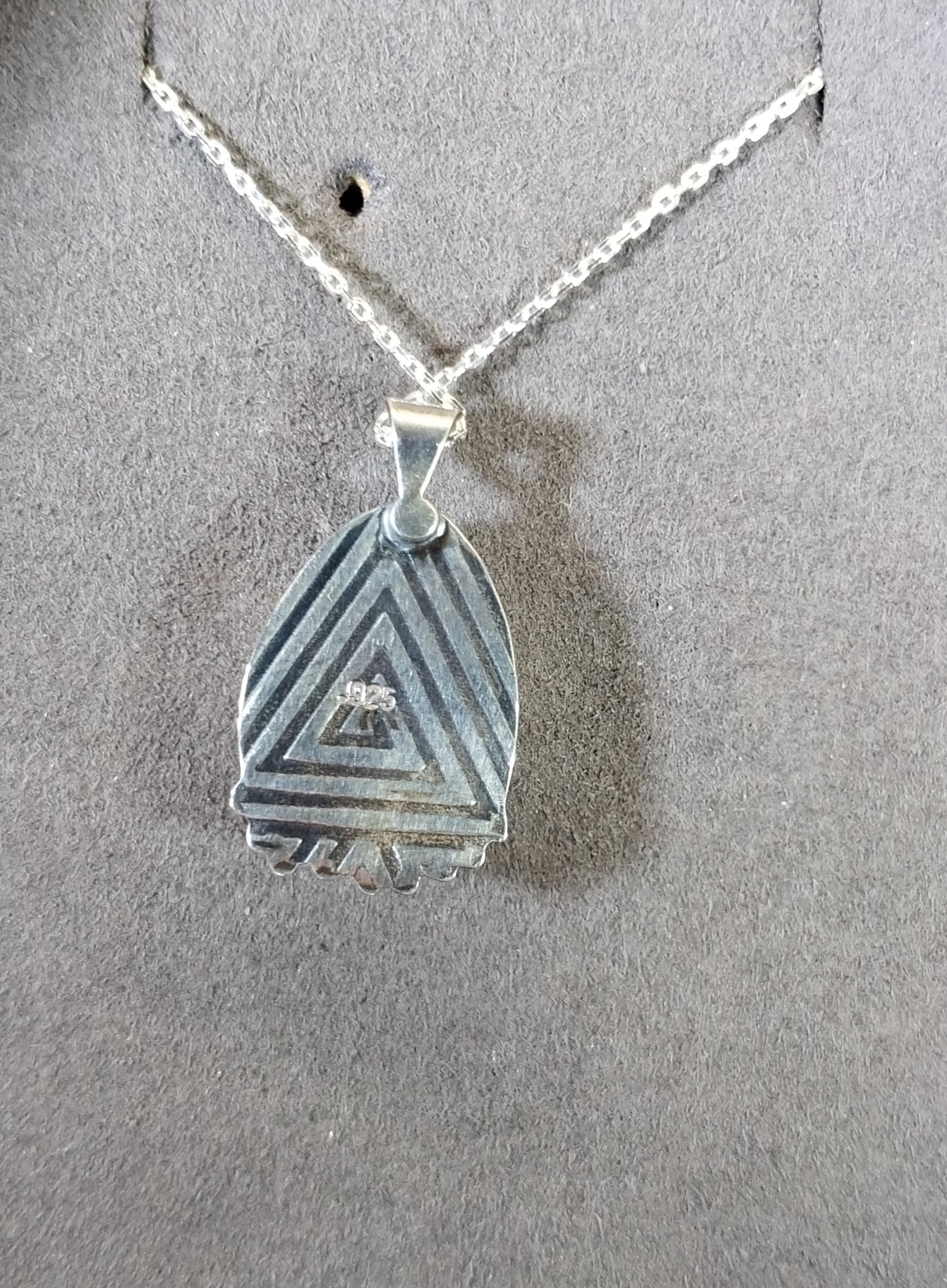 Lake Superior Agate Sterling Silver Necklace, Orange Paint Type Agate, W/O