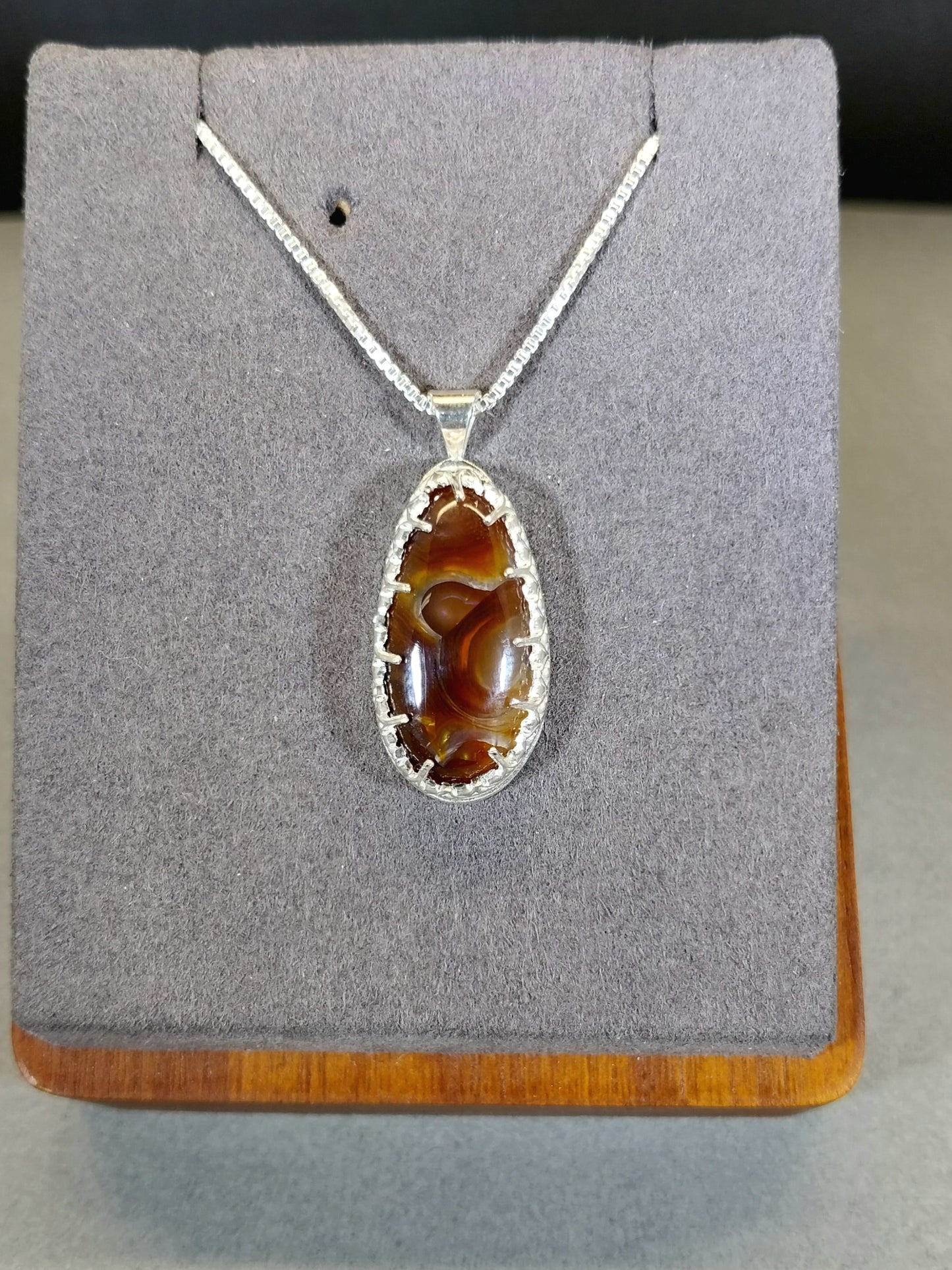 Arizona Fire Agate Necklace with Amazing Color
