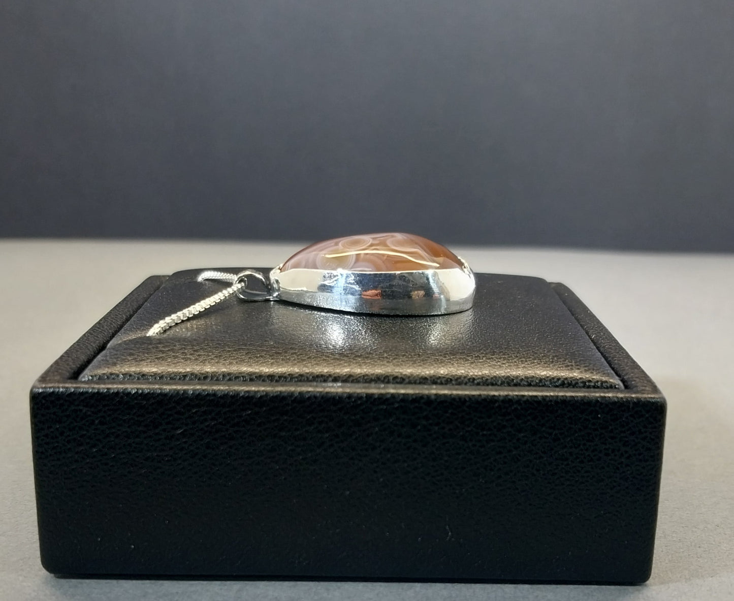 Lake Superior Eye Agate Necklace in Solid Silver a Larger Agate Piece