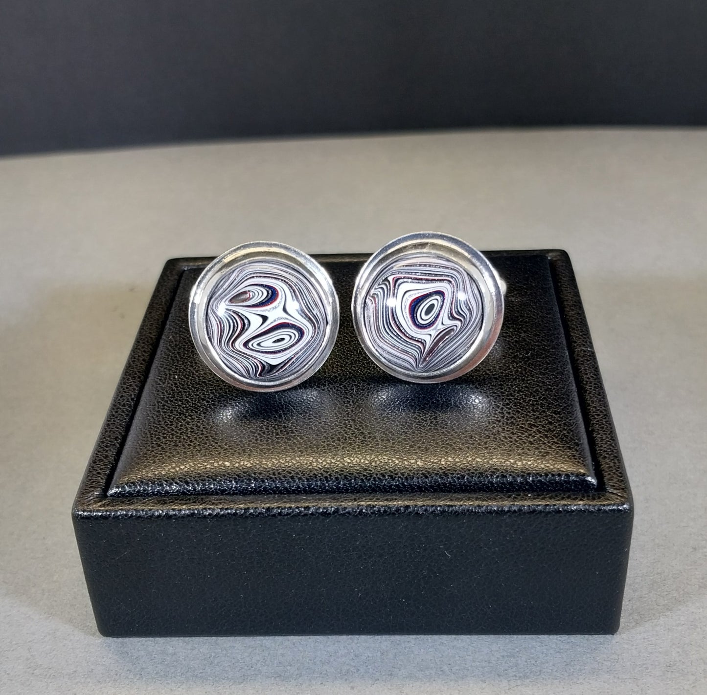 Fordite Cuff link, Michigan Fordite, Solid Silver, Fordite Cuff Link Set, Fordite Jewelry, Fordite for Men