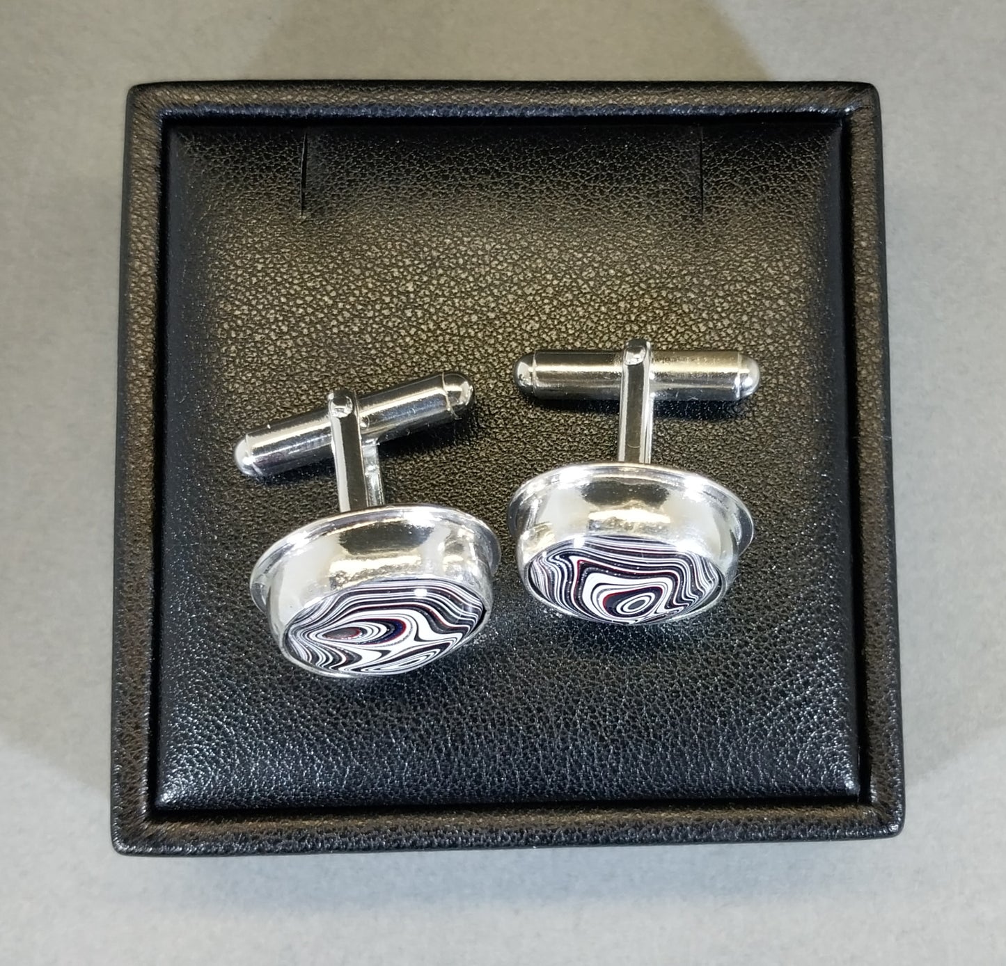 Fordite Cuff link, Michigan Fordite, Solid Silver, Fordite Cuff Link Set, Fordite Jewelry, Fordite for Men