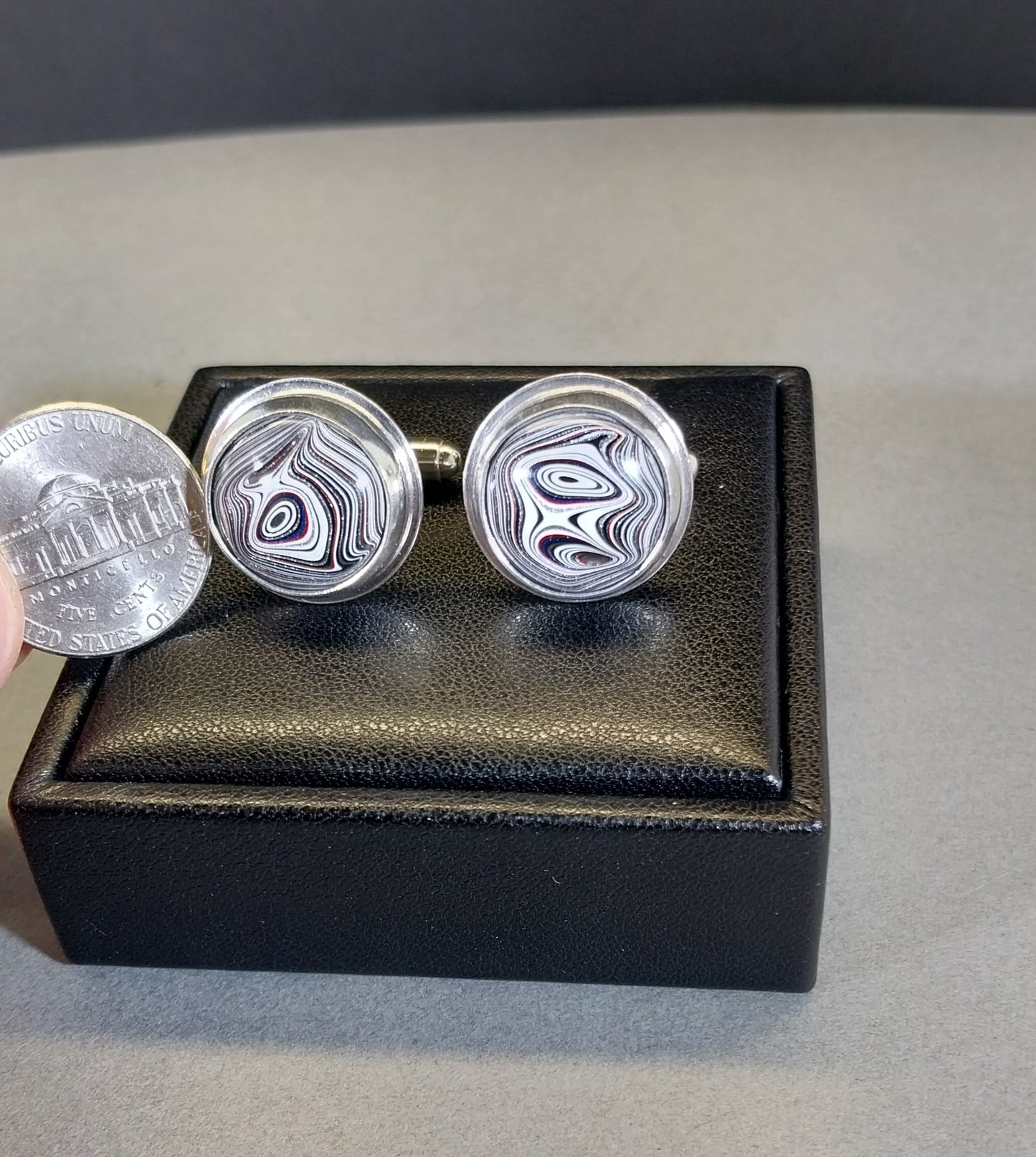 Fordite Cuff link, Michigan Fordite, Solid Silver, Fordite Cuff Link Set, Fordite Jewelry, Fordite for Men