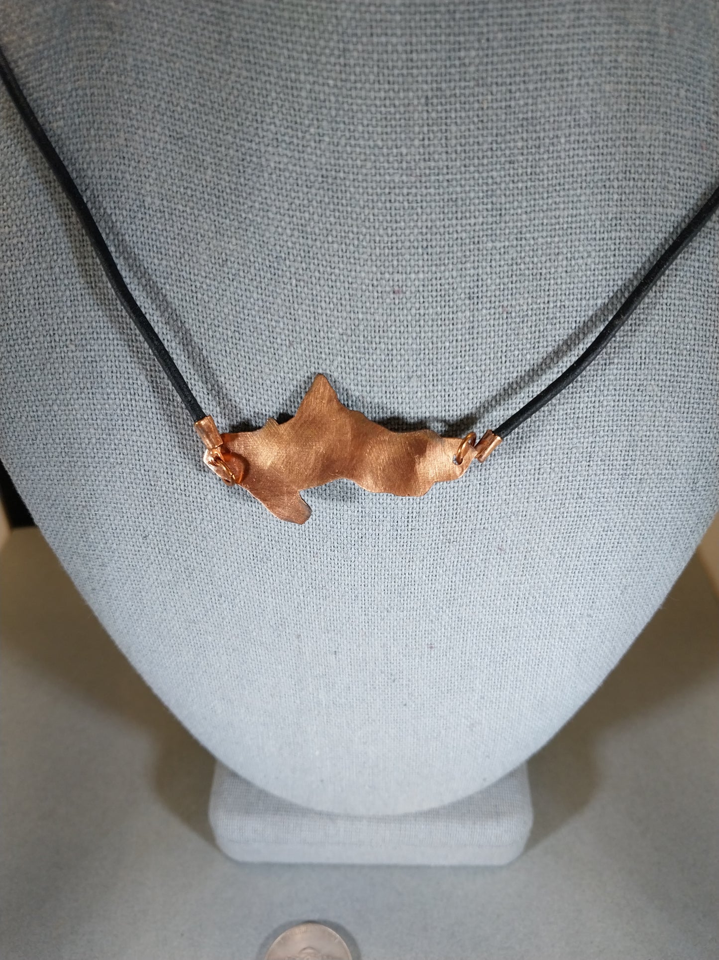 Upper Peninsula Michigan Necklace, Yooper Gift, Copper With Lake Superior Agate