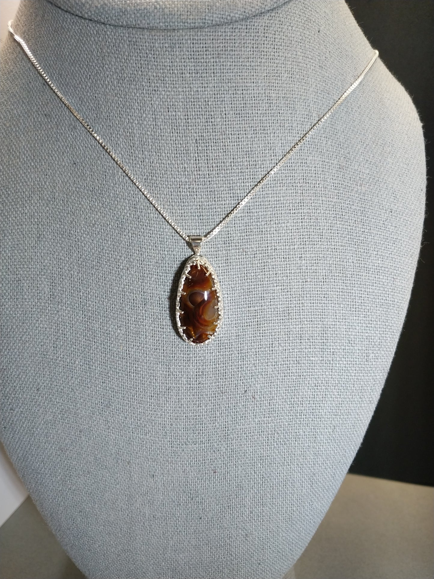 Arizona Fire Agate Necklace with Amazing Color