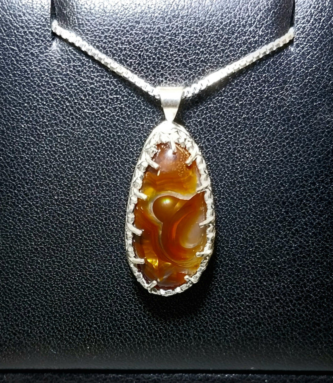 Arizona Fire Agate Necklace with Amazing Color
