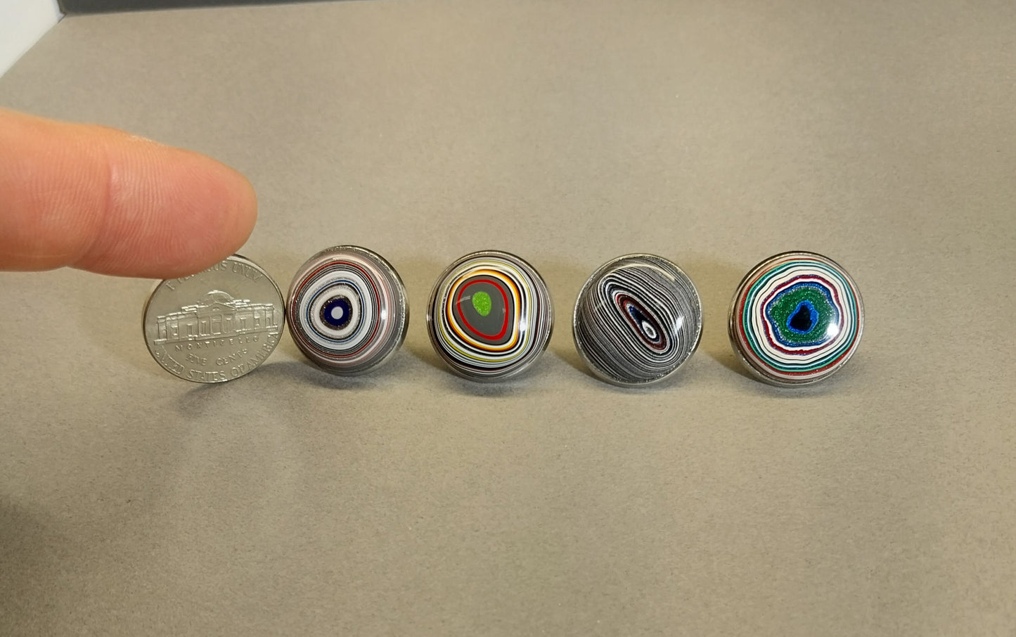 Fordite Hat Pin or Fordite Tie Tack or Lapel Pin Motor Agate Jewelry