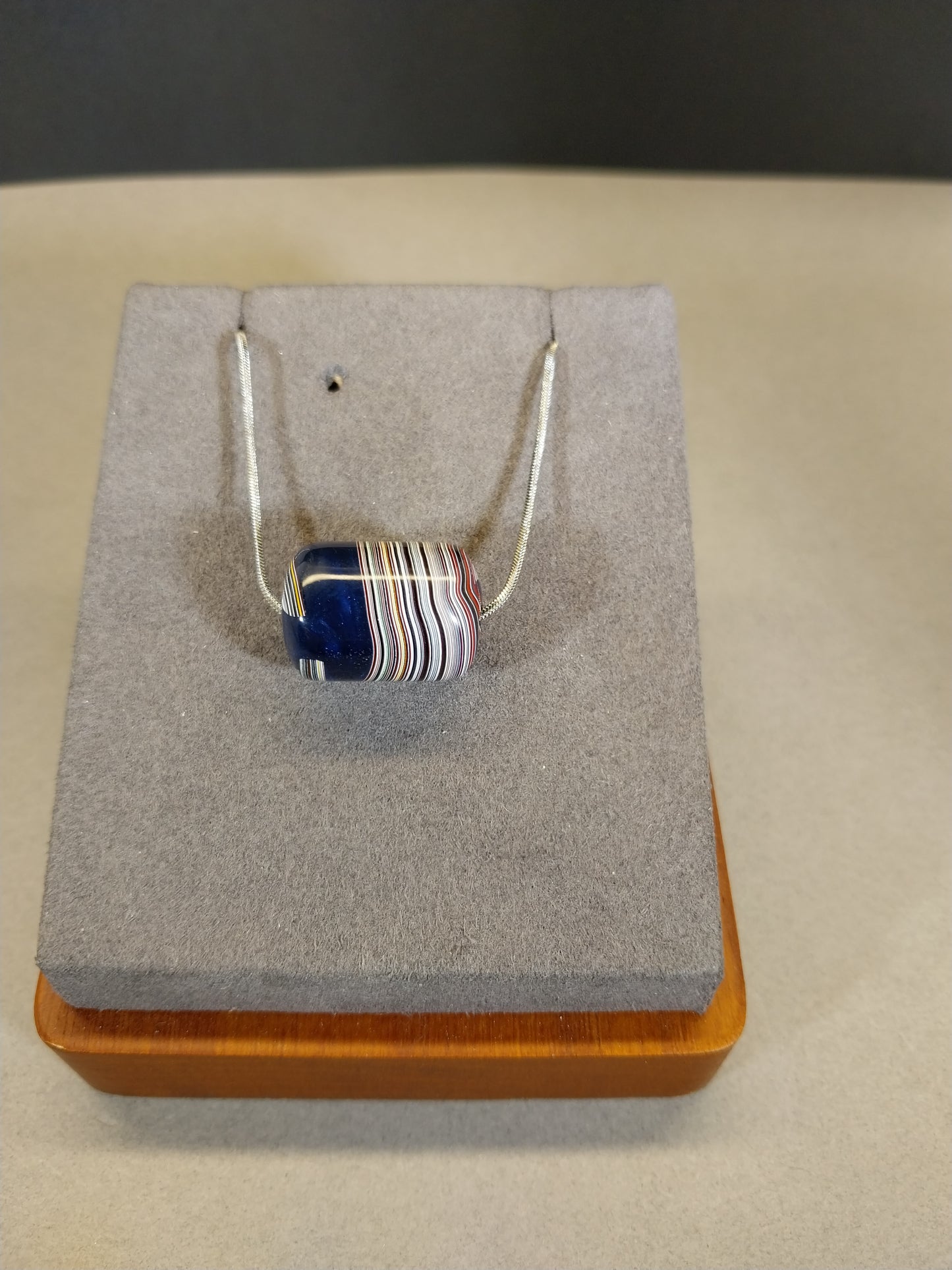 Fordite Bead Necklace, USA Handmade, EB42