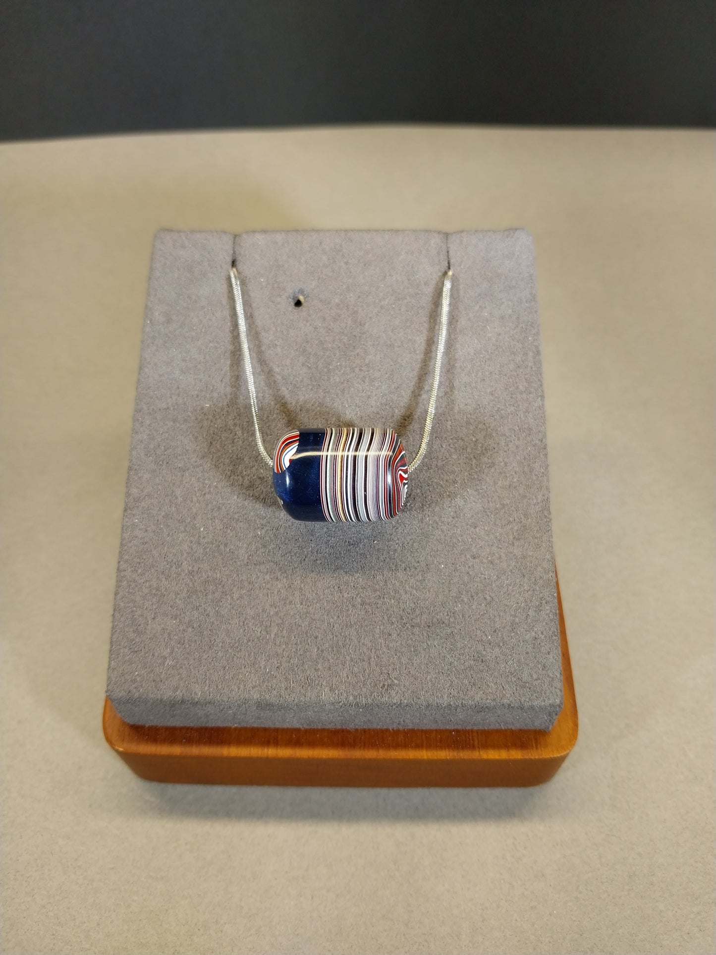 Fordite Bead Necklace, USA Handmade, EB42
