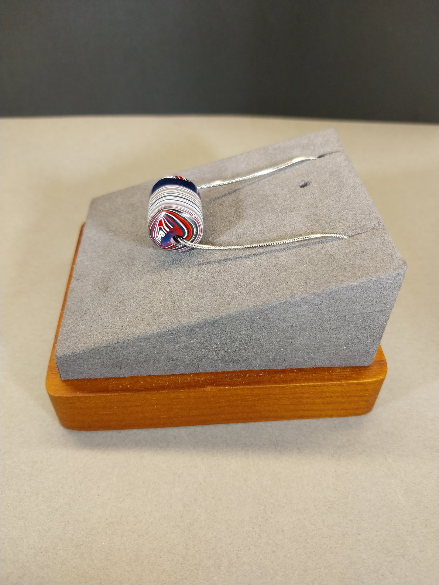 Fordite Bead Necklace, USA Handmade, EB42