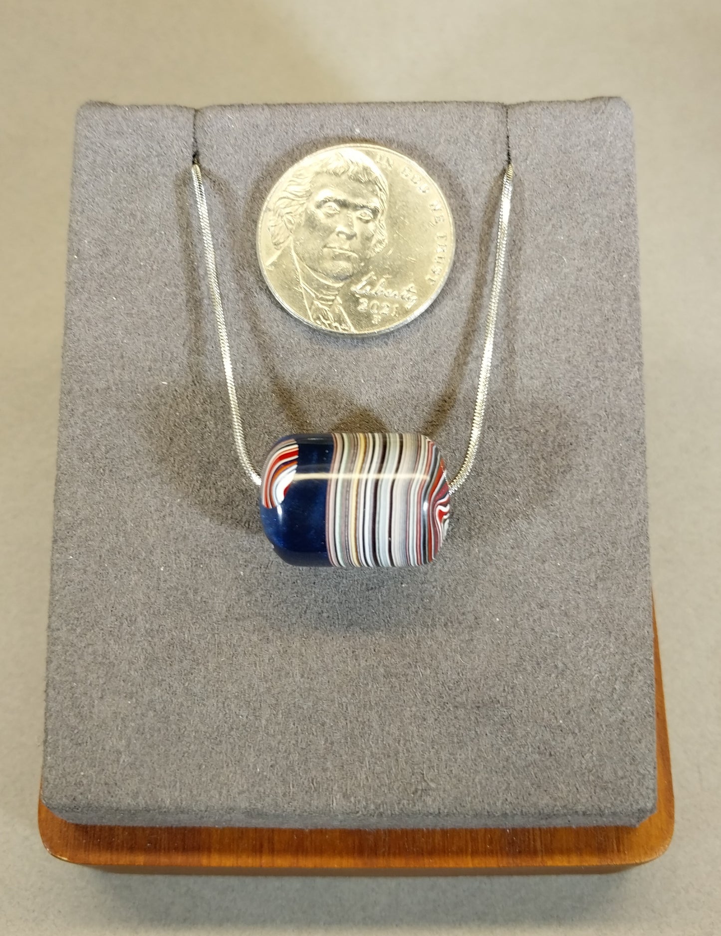 Fordite Bead Necklace, USA Handmade, EB42