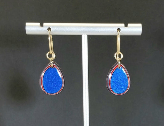 Fordite Earring, Lots of Blue!
