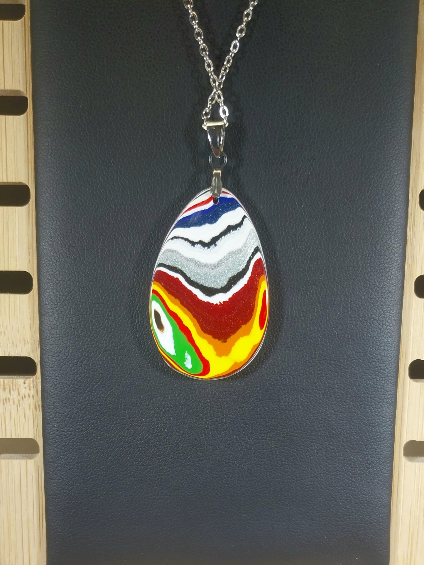 Handcrafted Fordite Necklace, Vintage Inspired Jewelry