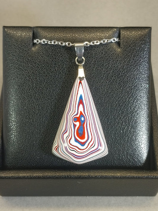 Fordite Necklace, Colorful Diamond Made From Freightliner Fordite