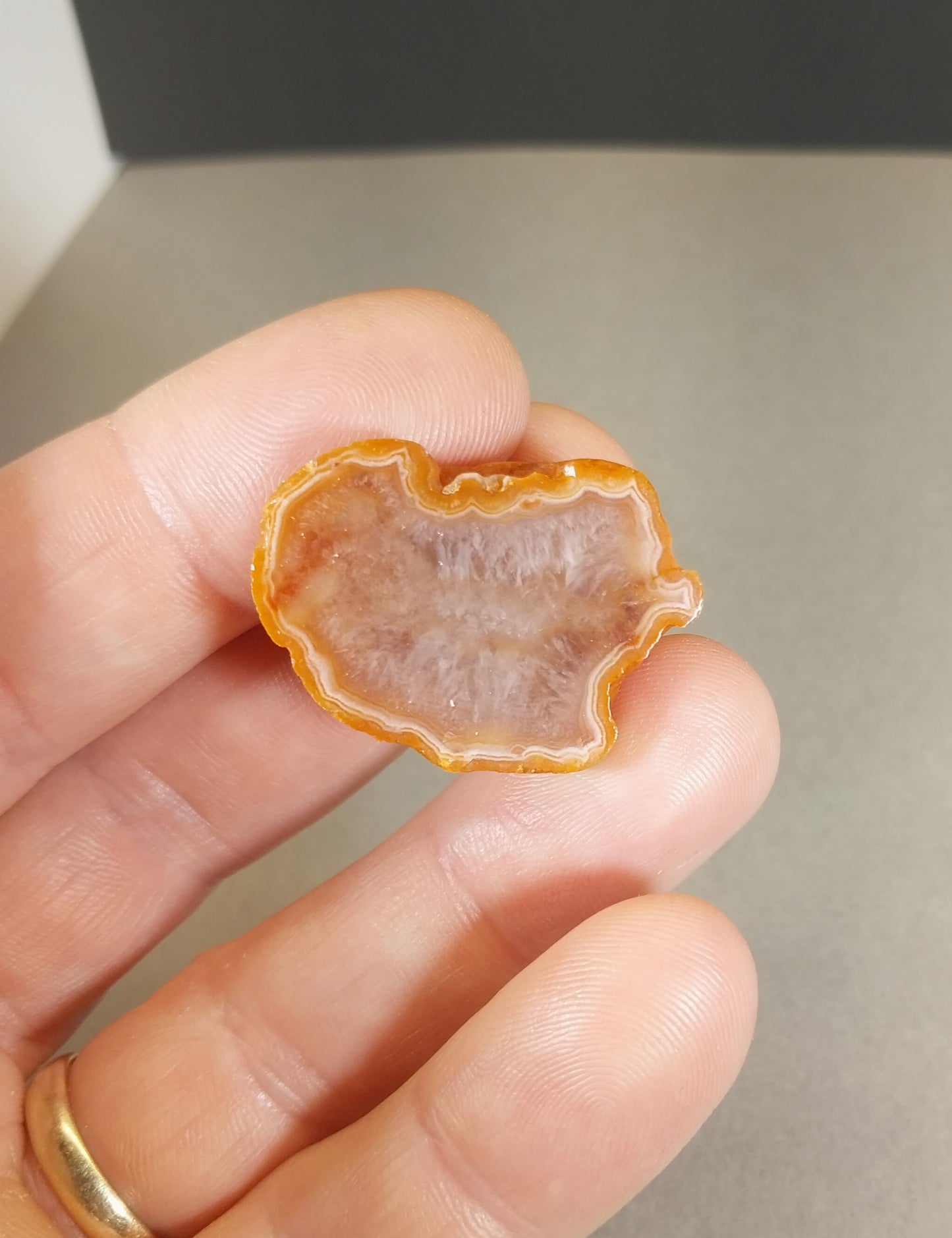 Lake Superior Agate, Face Polished Orange Dendritic Quartz Laker, W/O