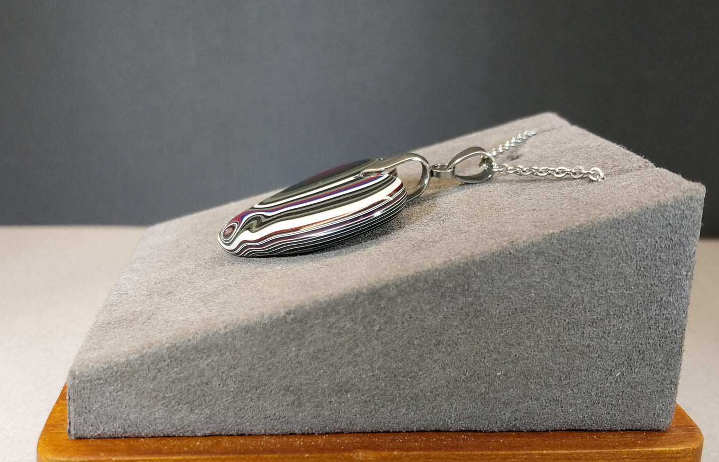 Fordite Heart Necklace, Ohio Motor Agate Heart