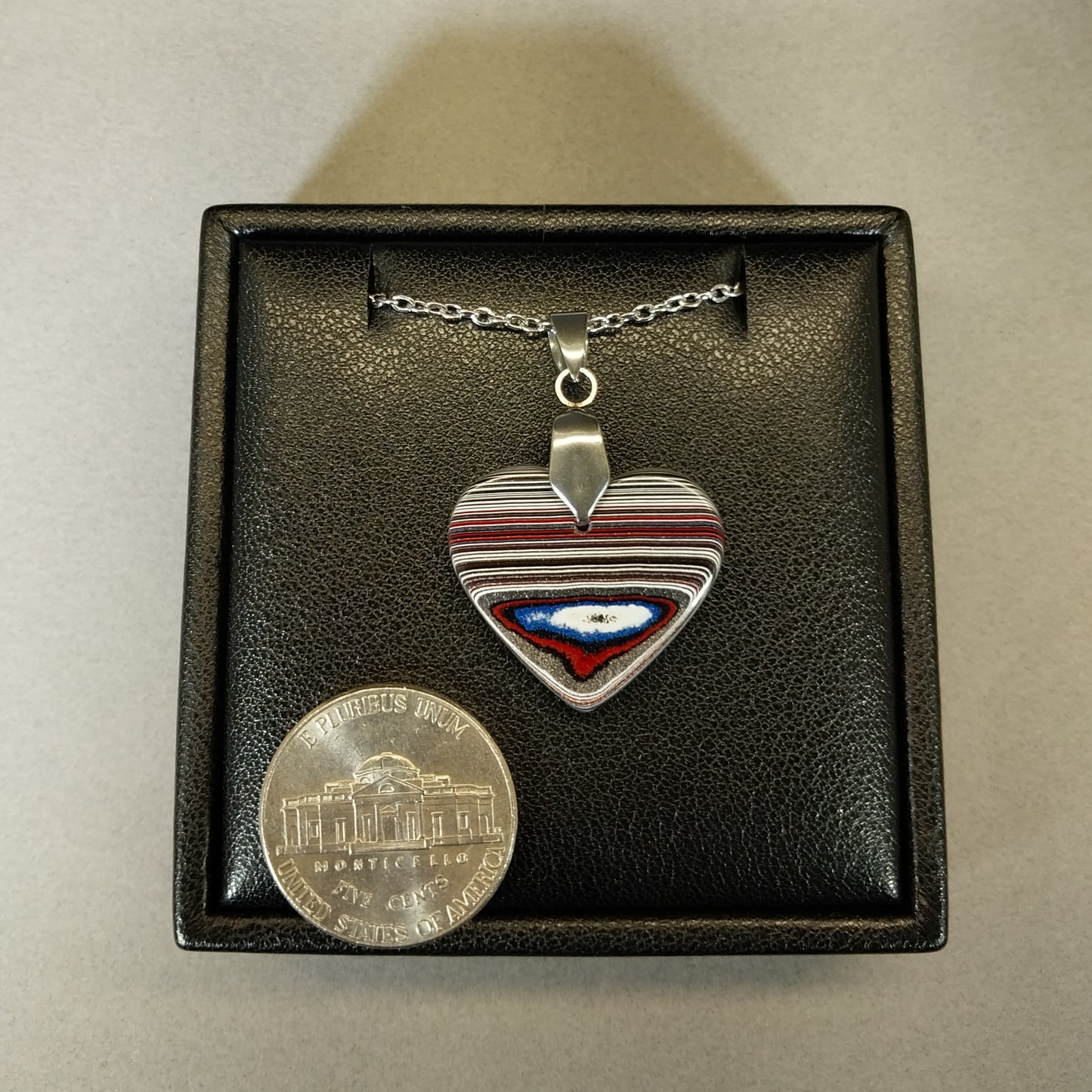 Fordite Necklace, Michigan Fordite Heart, Fordite Pendant