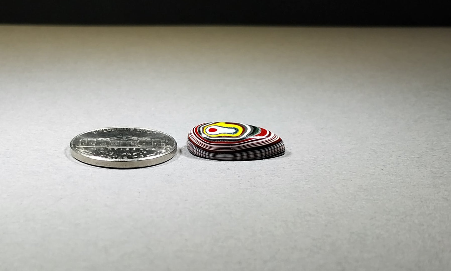 Fordite Cabochon, Small Colorful Teardrop