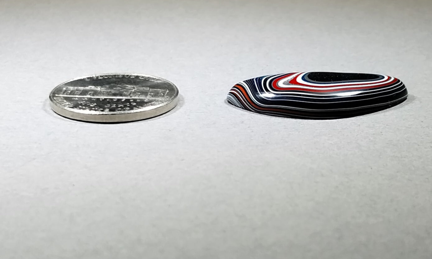 Fordite Cabochon Good Size Freeform in Ohio Motor Agate EB77