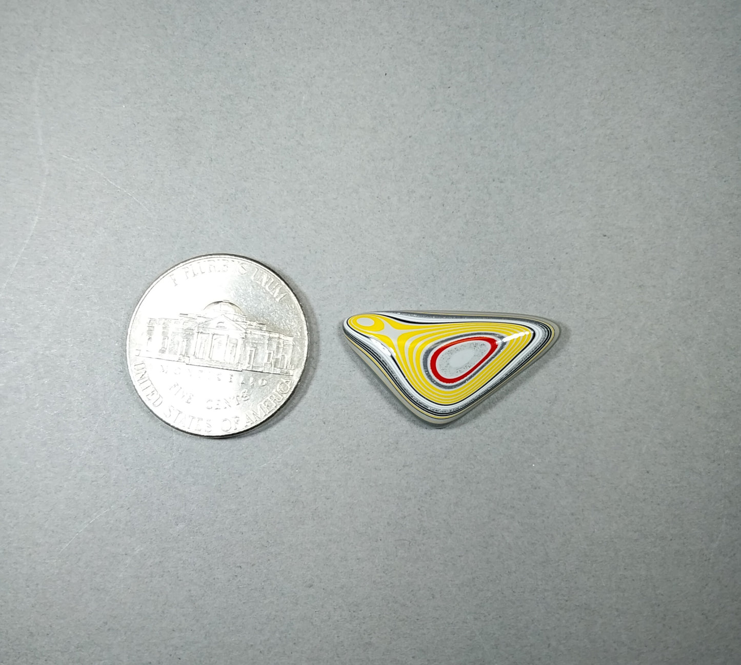 Fordite Cabochon, Bright Yellow Triangle Cabochon EB95