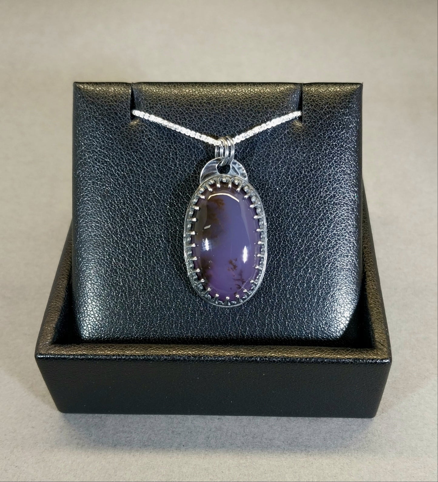 Nevada Amethyst Sage Agate Sterling Silver Necklace