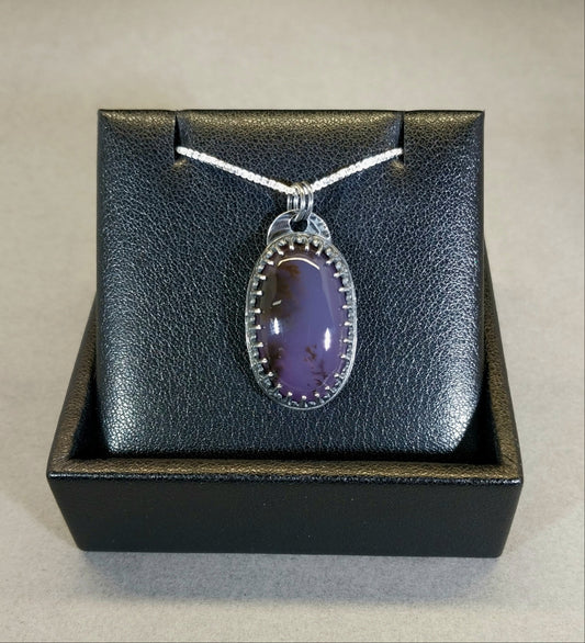 Nevada Amethyst Sage Agate Sterling Silver Necklace