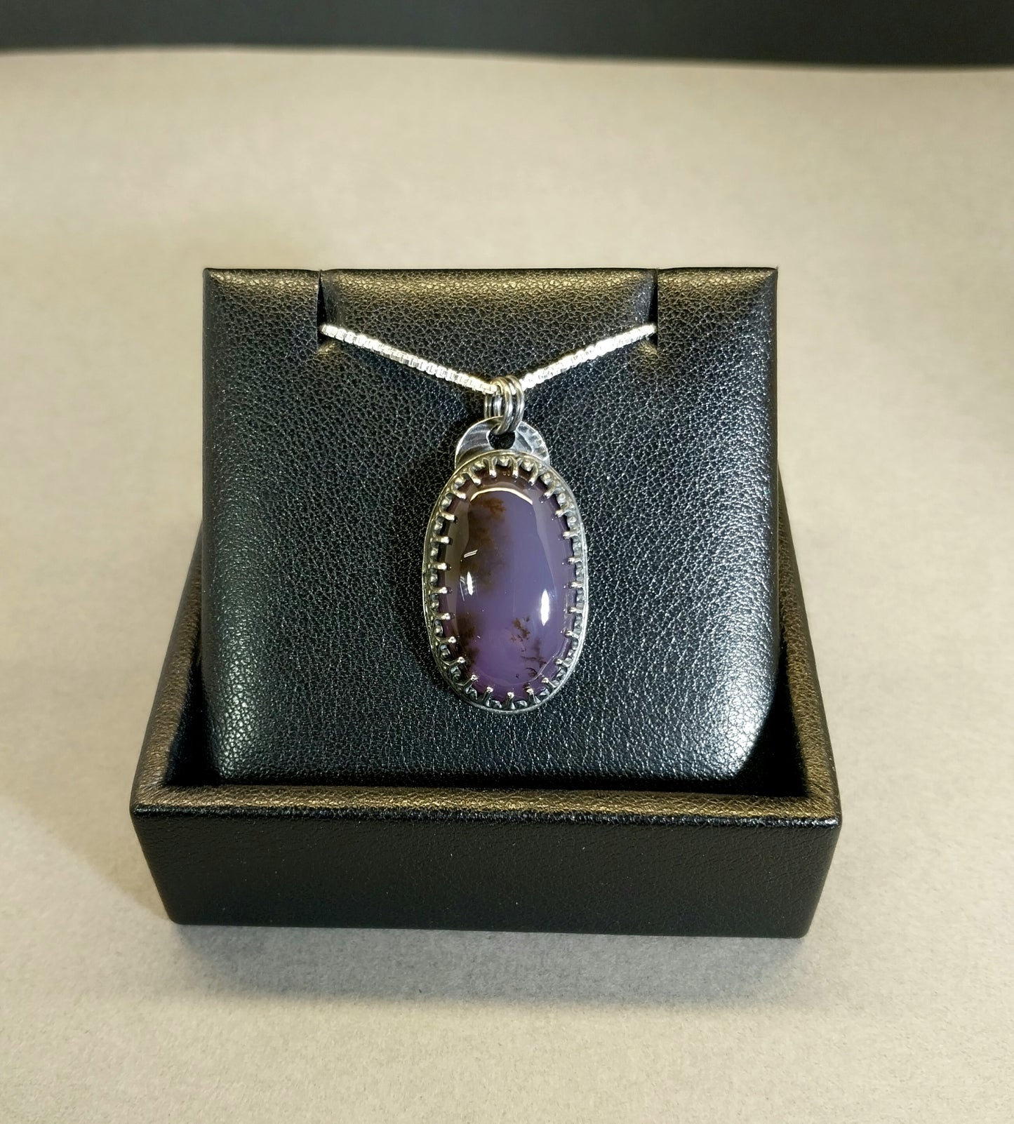 Nevada Amethyst Sage Agate Sterling Silver Necklace